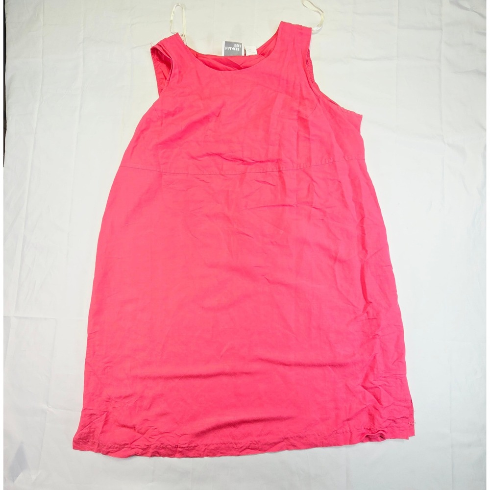 Halmode Plus Women's Size 22W Pink Linen Blend Sleeveless Shift Dress